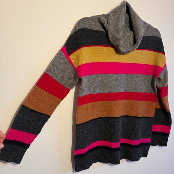 InCashmere Striped Turtleneck Cashmere Sweater - Small - LIKE NEW - Picture 3 of 5